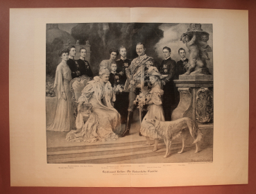 Kunst Druck Ferdinand Keller 1890-1900 Die Kaiserliche Familie Wilhelm II